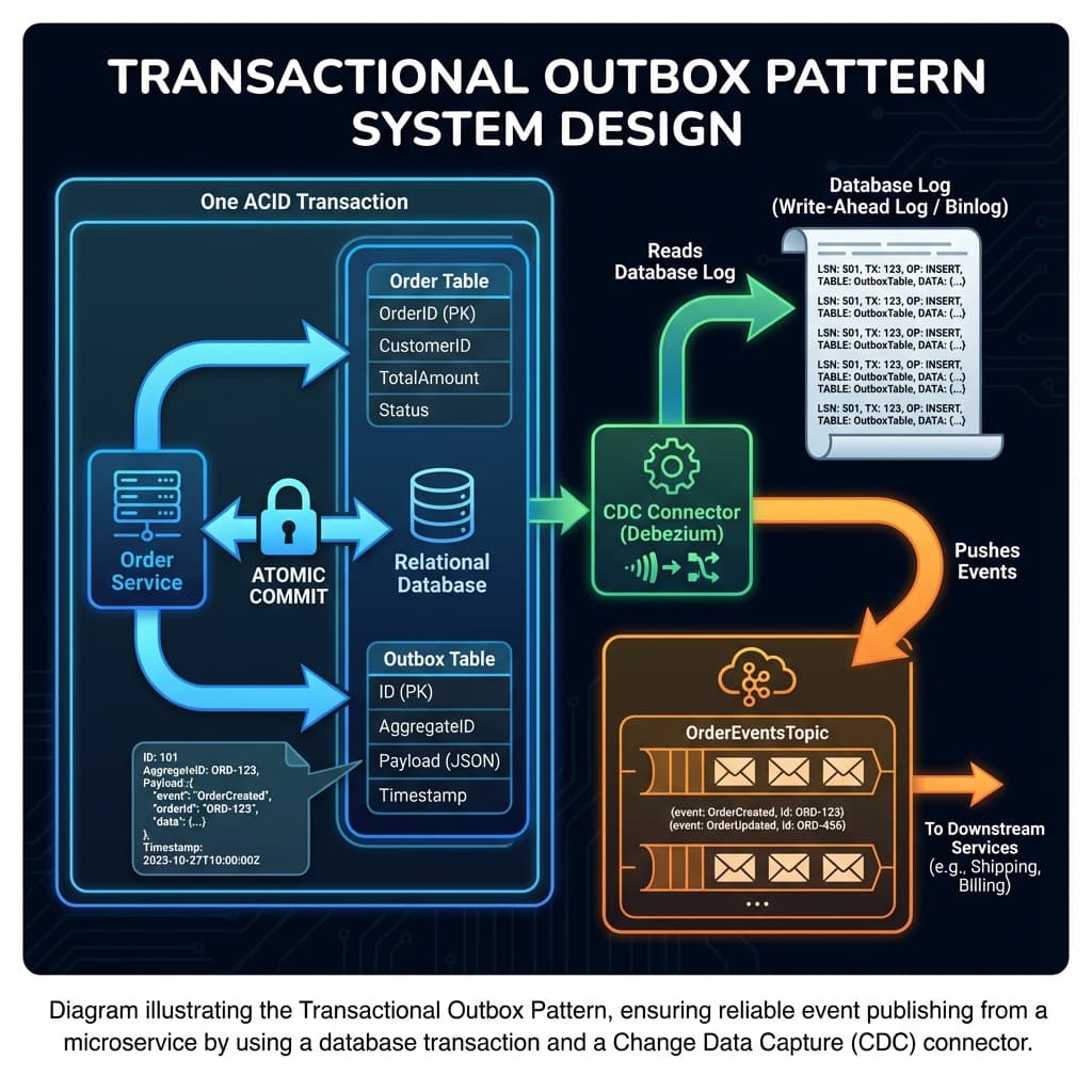 Implementing the Outbox Pattern with CDC (Change Data Capture) in Microservices